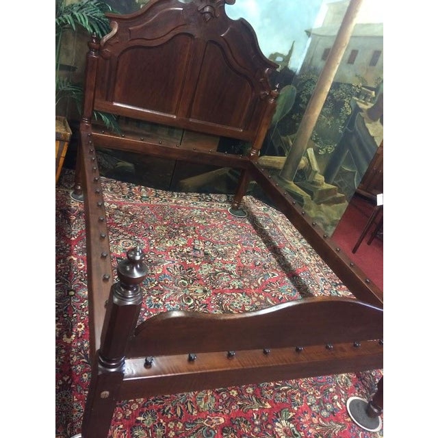 Late 19th Century Antique Bed, Victorian Walnut Bed, Three Quarters Bed For Sale - Image 5 of 11