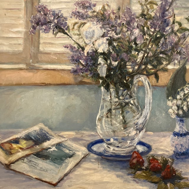 1970’s original impressionist still life painting on canvas. Signed. Measures 24x30. Check out my shop Robins Egg Gallery...