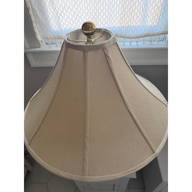 Khaki Pair of Vintage Carved Onyx Table Lamps With Original Silk Shades, C. 1950 For Sale - Image 8 of 11