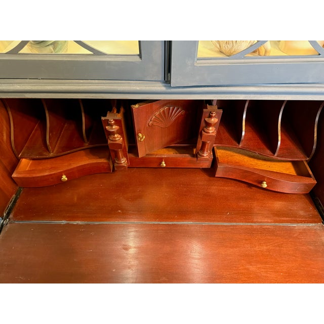 American Jasper Cabinet Co. Custom Secretary & Display Cabinet For Sale - Image 3 of 8