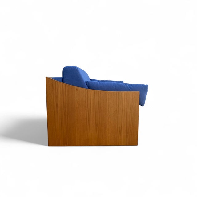 1970s Canadian Teak Pull-Out Sofa Bed in Blue Upholstery, Mid-Century For Sale - Image 18 of 18