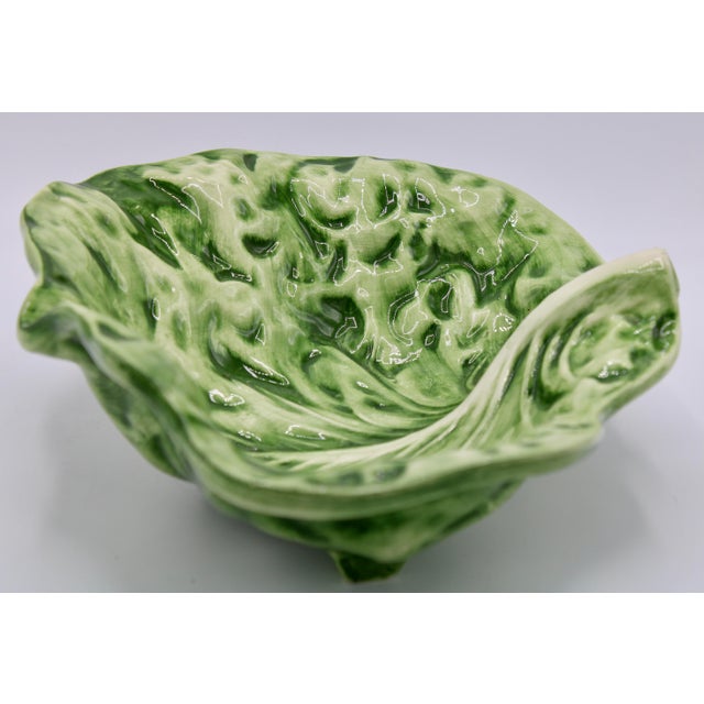 Large Ceramic Green Cabbage Leaf Serving Bowl Chairish