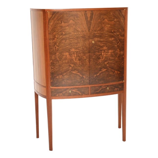 Vintage Swedish Walnut Drinks Cabinet by Johan Byström, 1958 For Sale