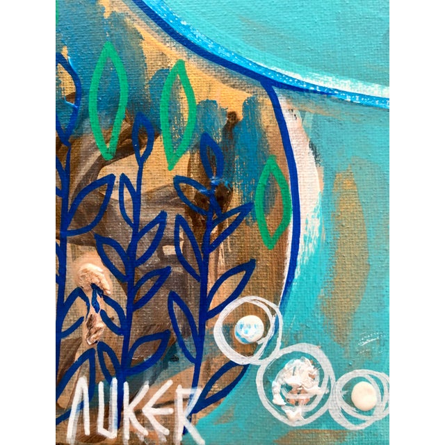 2020s Contemporary Artwork by CL Auker, “Turquoise Face” Painting on Canvas For Sale - Image 5 of 7