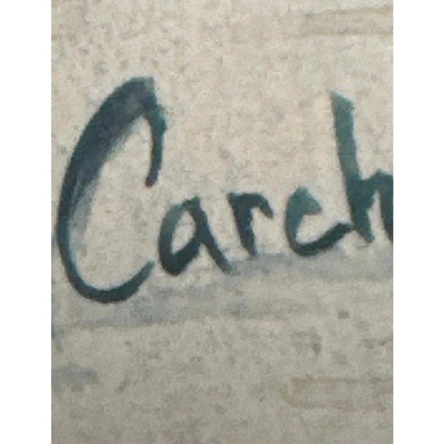 Contemporary Original Coastal Wall Art – Framed Boat Scene – Signed Iulia Carchelan (15.5” X 18.5”) For Sale - Image 4 of 6