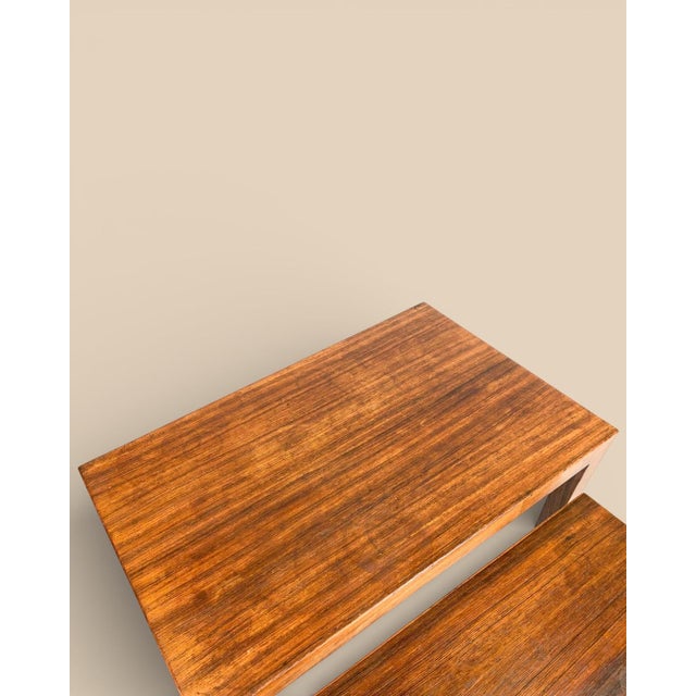 Wood Nesting Tables attributed to Severin Hansen Jr. for Haslev Møbelsnedkeri, Denmark, 1960s, Set of 3 For Sale - Image 7 of 8