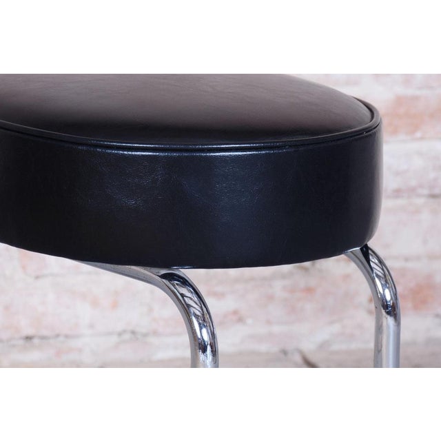 Bauhaus Stool in Chrome-Plated Steel and Leather, 1950s For Sale - Image 9 of 11