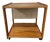 Mid-Century Modern Two-Tier Side Table With Magazine Rack | Wood & Cloth Sling For Sale