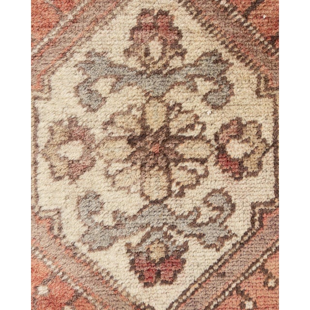 Vintage Circa 1940 Turkish Oushak Area Rugs 2ft 4in X 12ft 3in For Sale - Image 12 of 13