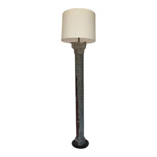 Mid 20th Century Zinc Column Mold Re-Purposed Floor Lamp For Sale