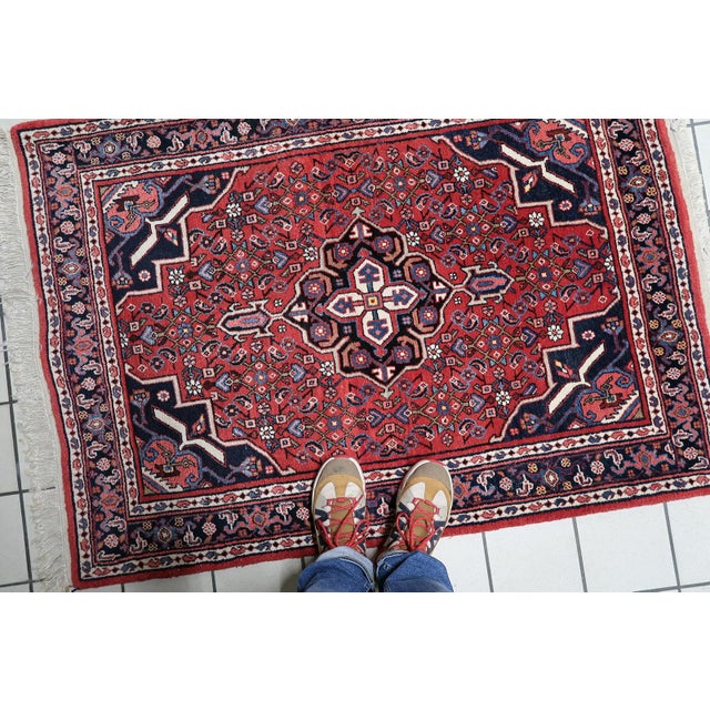 1940s 1940s, Vintage Persian Hamadan Rug 4' X 5' For Sale - Image 5 of 12