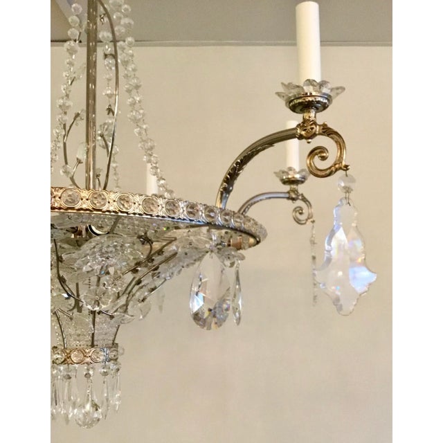Original Retail $15,424, elegant Myran Allen Luxury Lighting Antique Silver Handcrafted Bohemian Crystal Chandelier, sand-...