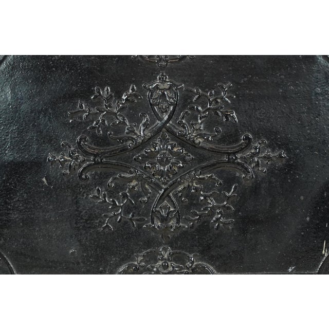 Metal The Plaza Hotel French Style Black Cast Iron Fireback Set For Sale - Image 7 of 15