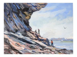 Lake in Nebraska Landscape Painting by Simon Michael