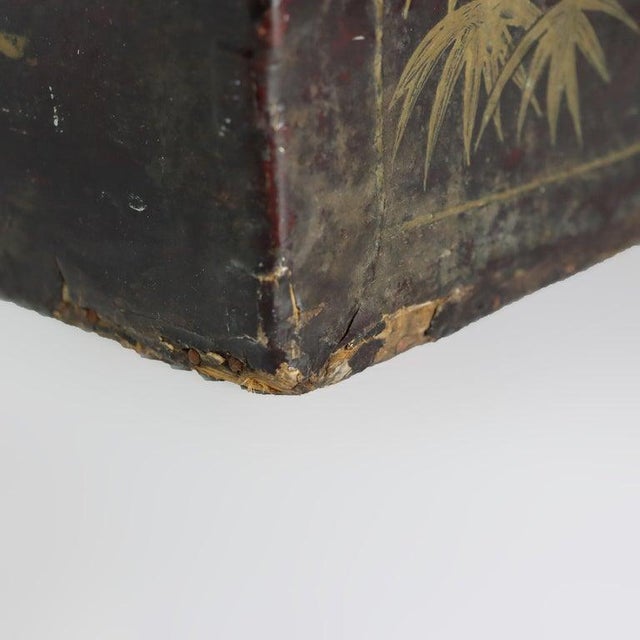 Brown Antique Chinese Polychromed Chinoiserie Document Box C1890 For Sale - Image 8 of 16