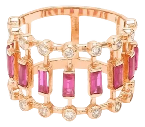 Natural 0.97 cts ruby & 0.46 cts diamond ring in 14k gold