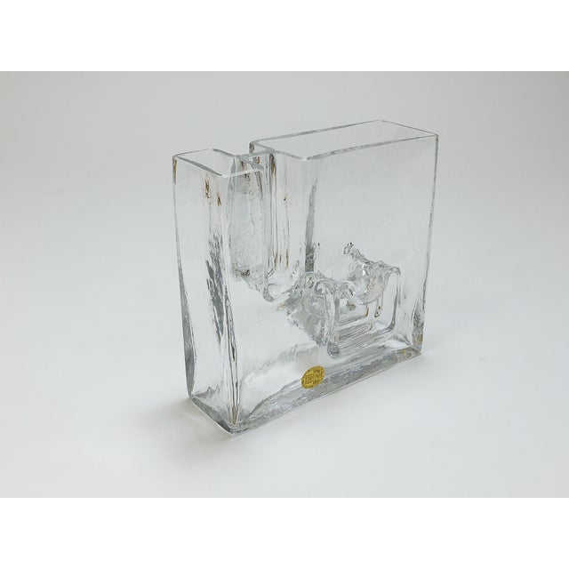 Op Art Ice Glass Vase attributed to Claus Josef Riedel, Austria, 1970s For Sale - Image 15 of 18