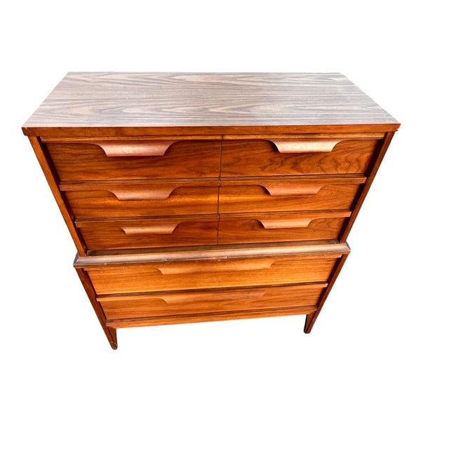 Johnson Carper Mid 20th Century Johnson Carper High Chest Laminate Top, Attributed For Sale - Image 4 of 14