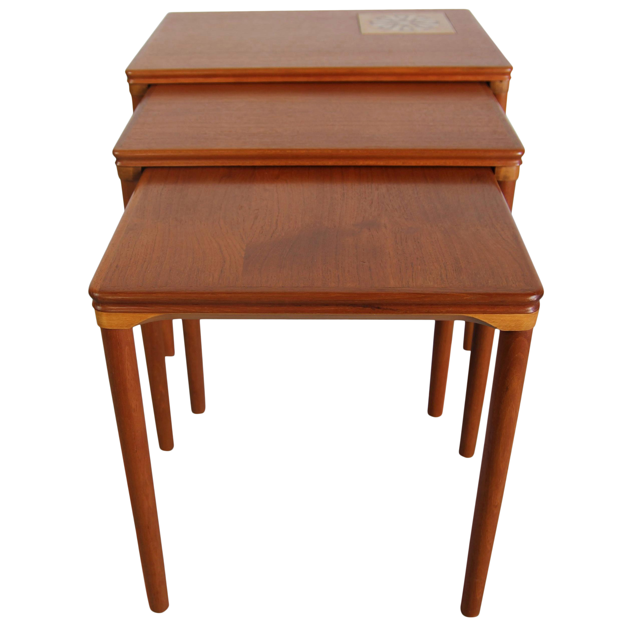 Nesting Table With Tile Inset on Top Table | Chairish