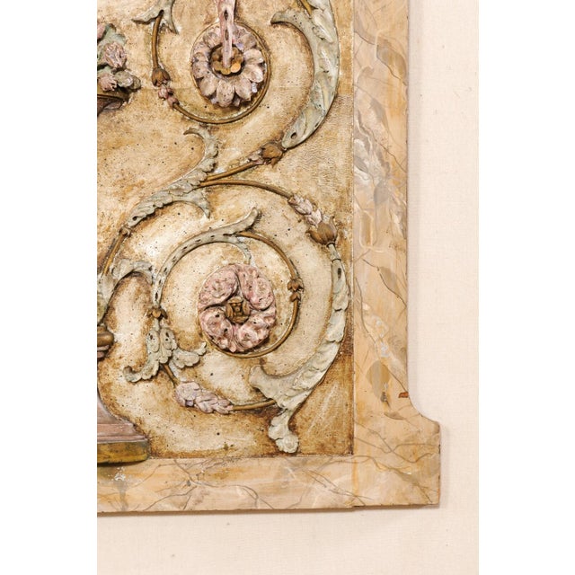 Wood 19th Century Neoclassical French Carved-Wood Plaque For Sale - Image 7 of 9