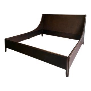 Late 20th Century Barbara Barry for McGuire Rattan California King Bed Frame For Sale