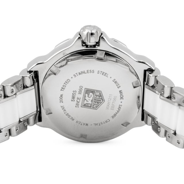 Early 21st Century Ladies Tag Heuer Formula 1 37mm Wah1211 White Ceramic Steel Quartz Watch For Sale - Image 5 of 10