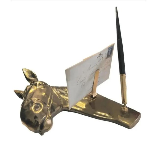 DETAILS. . . This vintage desk accessory is quite rare and unique. A letter holder and pen holder designed in the shape of...