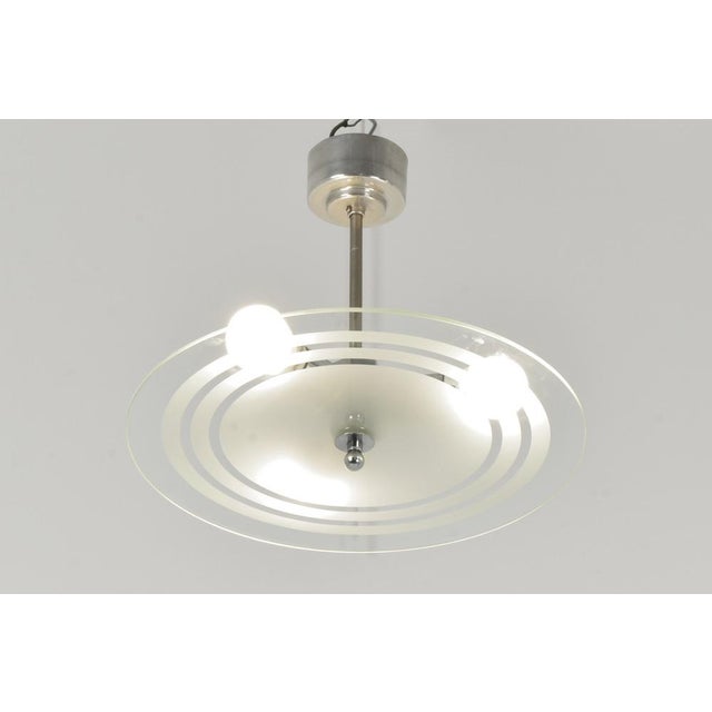 Vintage Cubistic Pendant Light, 1930s For Sale - Image 3 of 12