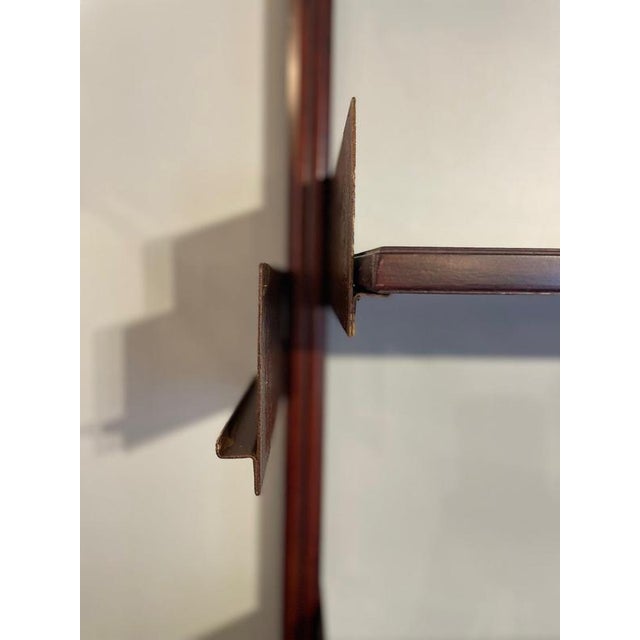 Wood Wooden and Iron Bookshelf with 4 Uprights and Adjustable Shelves, 1970s For Sale - Image 7 of 18