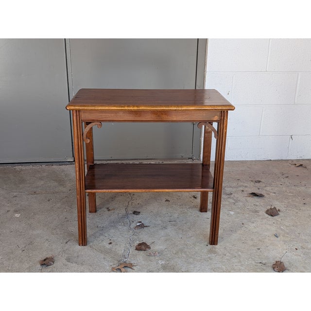 Traditional Vintage Handcrafted Georgian English Style Hardwood Side Table For Sale - Image 3 of 10