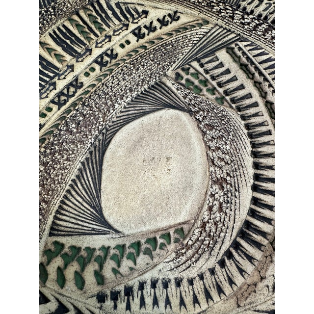 Ceramic Mid Century Modern Studio Pottery Barbara Haring Shallow Console Bowl, Signed For Sale - Image 7 of 10