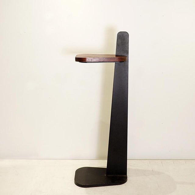 Wood Vintage Pedestal Table in Metal and Wood For Sale - Image 7 of 14