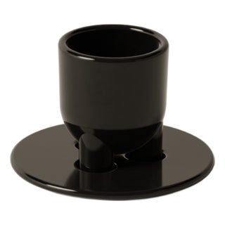 Cuuup Super Glossy Black Coffee Cup and Saucer by Burgio, Set of 2 For Sale
