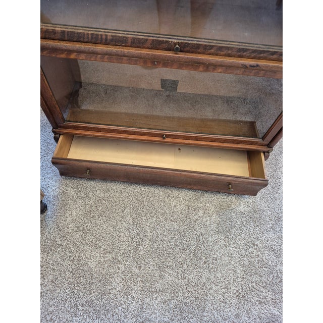 Globe Wernicke Oak Globe-Wernicke Antique Stacking Barrister Bookcase For Sale - Image 4 of 7