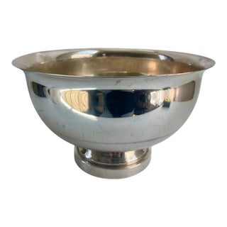 Large Vintage Silver Plate "Wallace" Paul Revere Punch Bowl For Sale