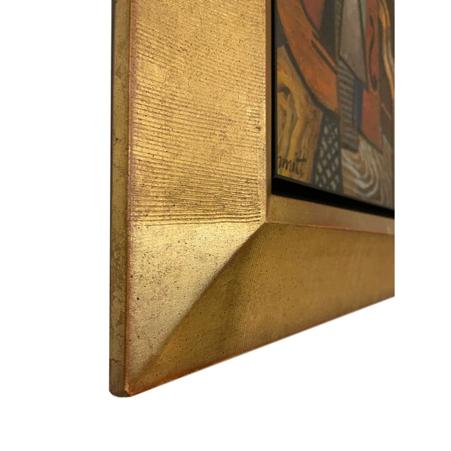 Gilberte Schmitt, Cubist Still Life with Violin, 1920s, Oil on Canvas For Sale - Image 7 of 10