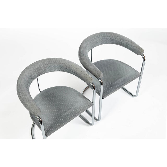 Metal Set of 6 Mid-Century Modern Ss33 Chrome Dining Chairs by Anton Lorenz for Thonet, 1970s For Sale - Image 7 of 18