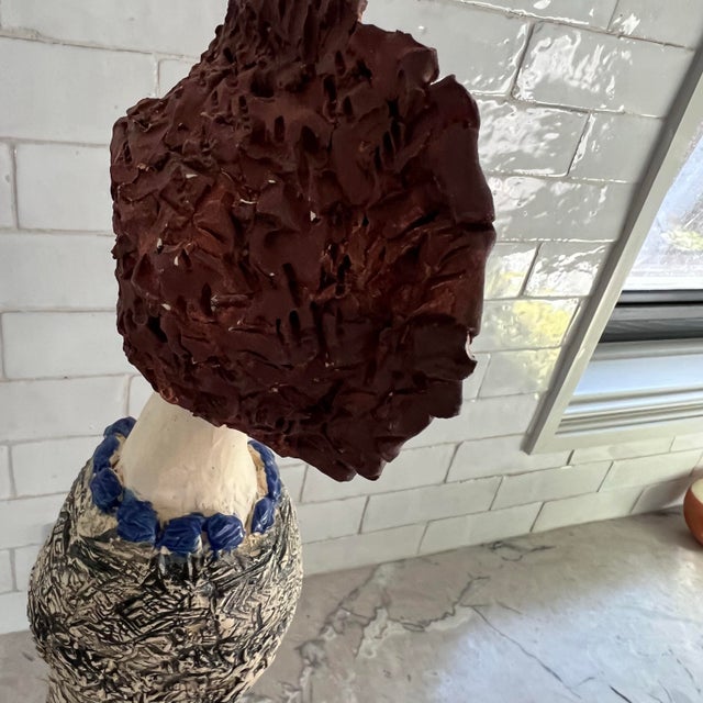 1990s Unique Handmade Sculpture of a Woman With Mohawk For Sale - Image 11 of 12