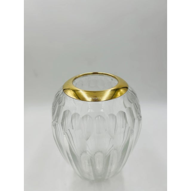 Art Deco Tiffany & Company Vermeil Sterling Silver, Cut Crystal Centerpiece Vase For Sale - Image 3 of 9