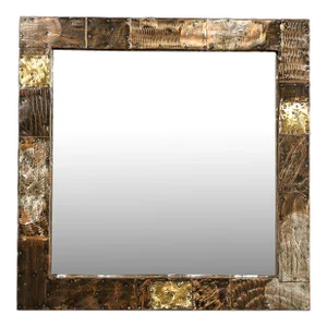 Mid-Century Brutalist Patchwork Mirror by Paul Evans