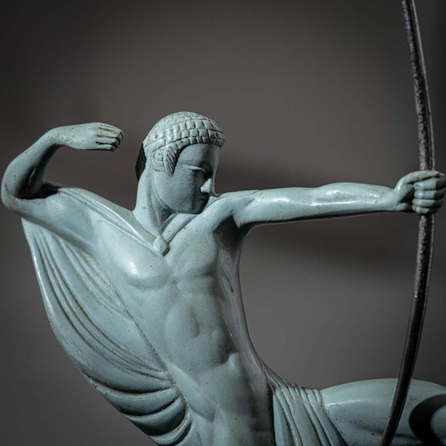 Art Deco Early 20th Century Art Deco Bronze Sculpture of an Archer by Michel Decoux (1837-1924), France. For Sale - Image 3 of 12