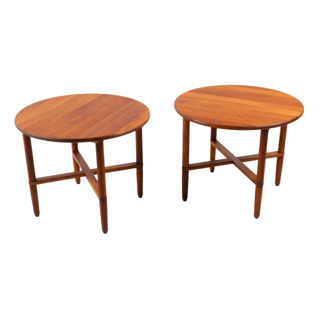 Vintage Danish Cherry Side Tables by Haslev Møbelsnedkeri, 1990s, Set of 2 For Sale