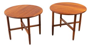 Vintage Danish Cherry Side Tables by Haslev Møbelsnedkeri, 1990s, Set of 2