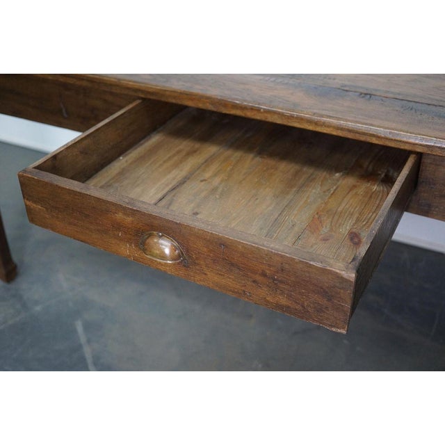 Wood Antique French Oak Farmhouse Dining Table, Late 19th Century For Sale - Image 7 of 15