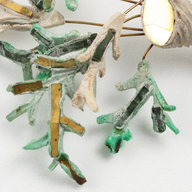 Line Vautrin Talosel and Mirror Cornucopia Brooch Pin For Sale - Image 9 of 11