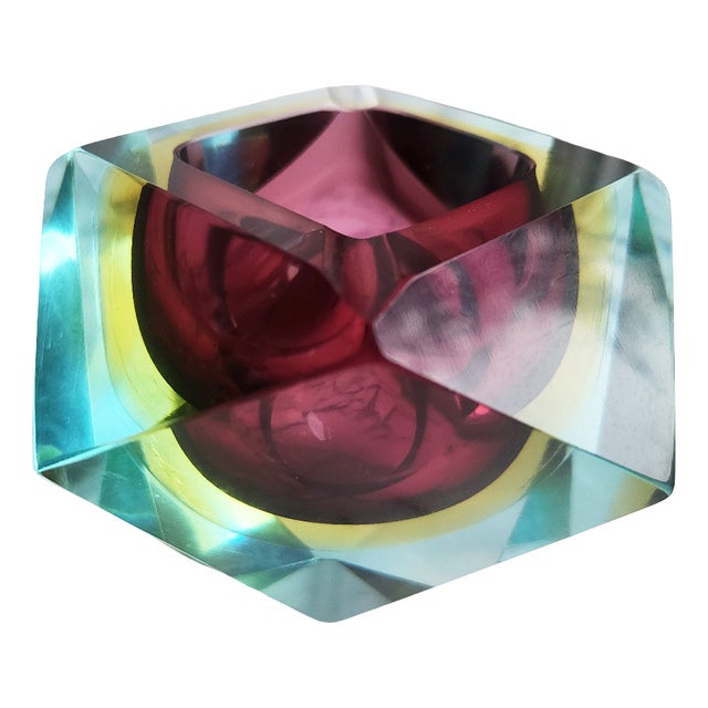 Mid-Century Italian Murano Glass Bowl by Flavio Poli for Seguso, 1960s For Sale