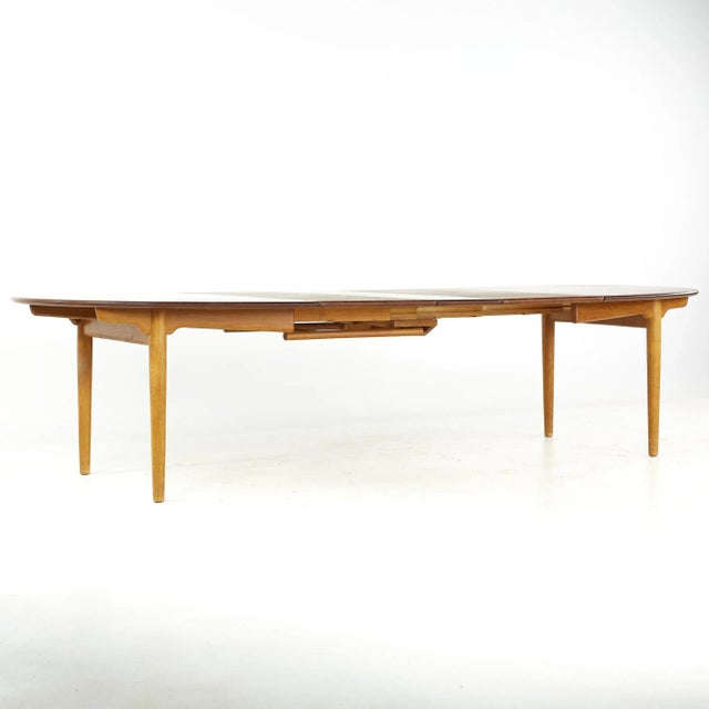 Wood Early Original Hans Wegner for Johannes Hansen Mid Century Model Jh0567 Teak Dining Table For Sale - Image 7 of 13