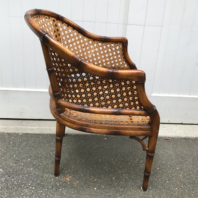 Faux Bamboo with Caning Accent Chair Chairish