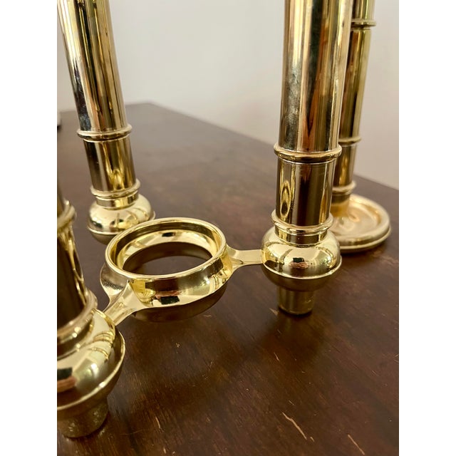 Scandinavian Modular Brass Candlesticks, 1970s, Set of 33 For Sale - Image 3 of 11