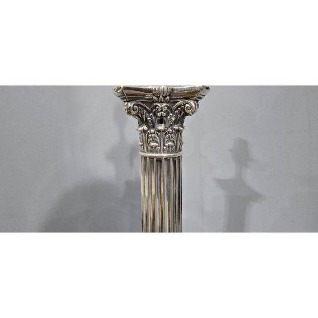 Antique Silver Plated Table Lamp, 1880 For Sale - Image 3 of 8